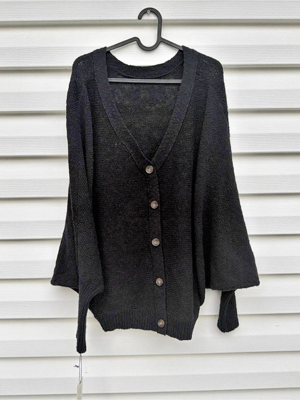 Ruby Moon Black Oversized Bell Sleeve Cardigan | Boho Whimsigoth Grunge M